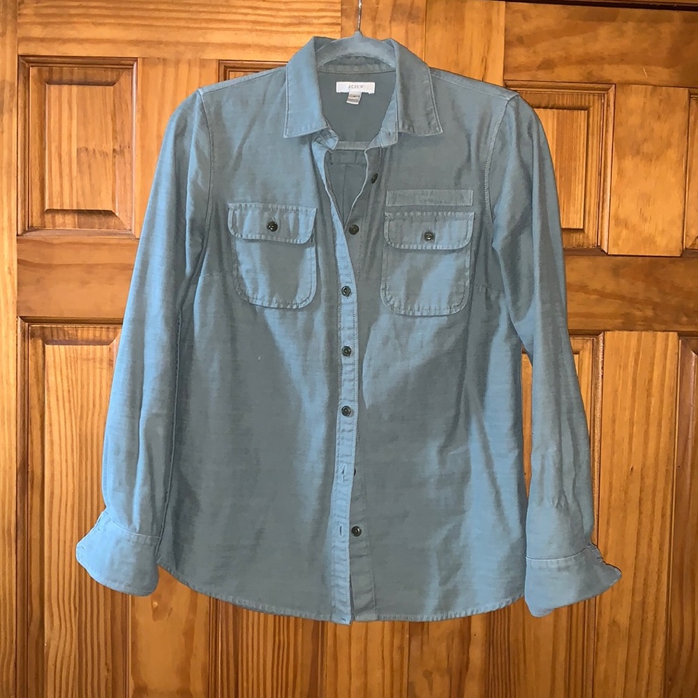 J. Crew Green Button Down Shirt, Size 4
